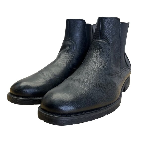 J. Murphy Men’s Black Leather Slip-On Style Twin Gore Ankle Boots Size 12M - Picture 3 of 11